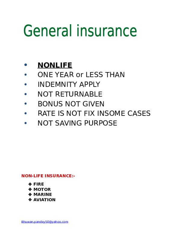 (DOC) General insurance
