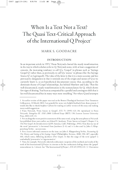 (PDF) When is a Text not a Text? The Quasi-Text-Critical Approach of ...