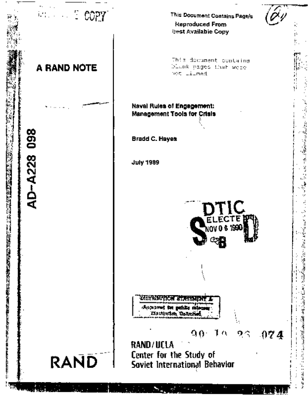 (PDF) Naval Rules of Engagement Management Tools for Crisis Bradd C. Hayes Academia.edu