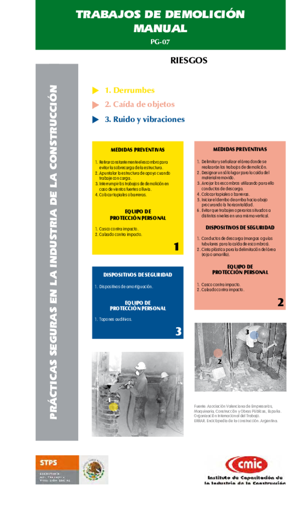 (PDF) TRABAJOS DE DEMOLICIÓN MANUAL PG-07 RIESGOS 1. Derrumbes MEDIDAS ...