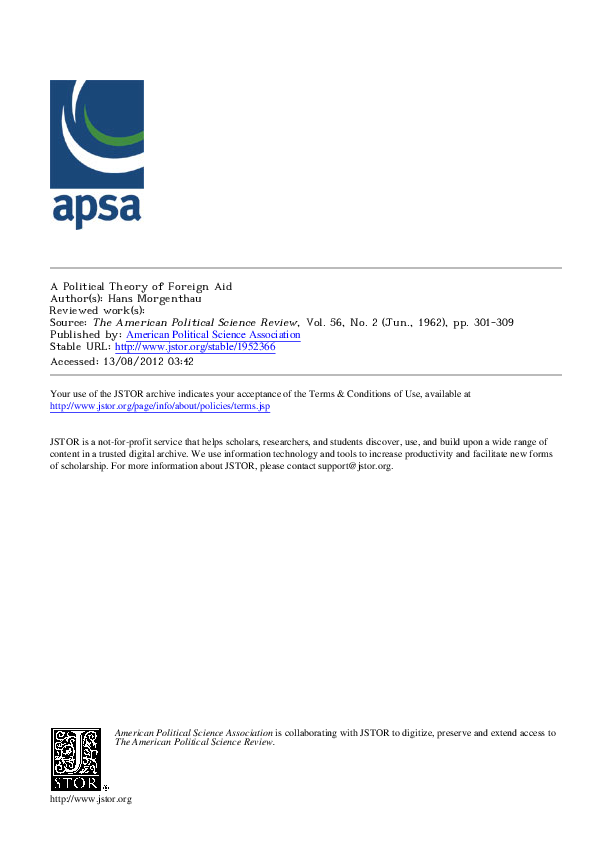 Pdf The Political Theory Of Foreign Aid