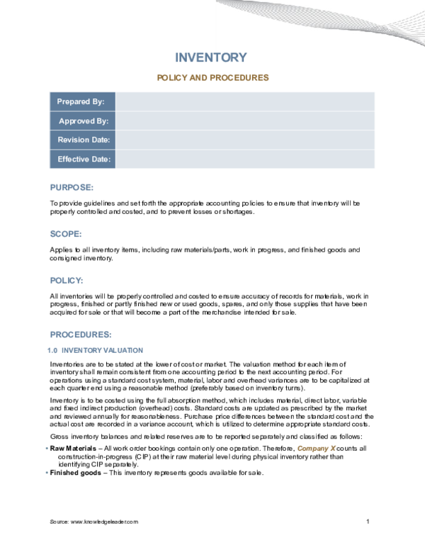 (DOC) INVENTORY POLICY AND PROCEDURES