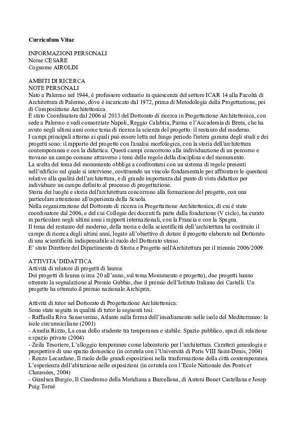 (PDF) curriculum 2016.pdf cesare ajroldi Academia.edu