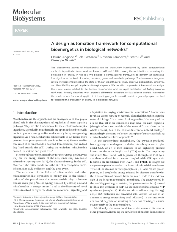 (PDF) A design automation framework for computational bioenergetics in ...