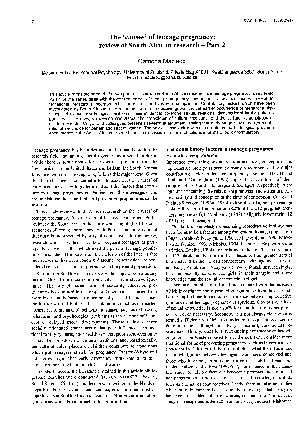 Literature review on causes of teenage pregnancy pdf image