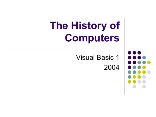 (PPT) History of computers