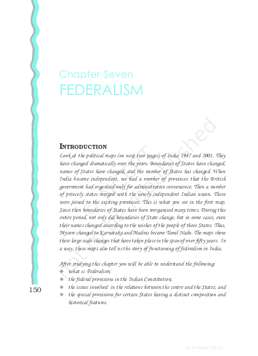 (PDF) FEDERALISM