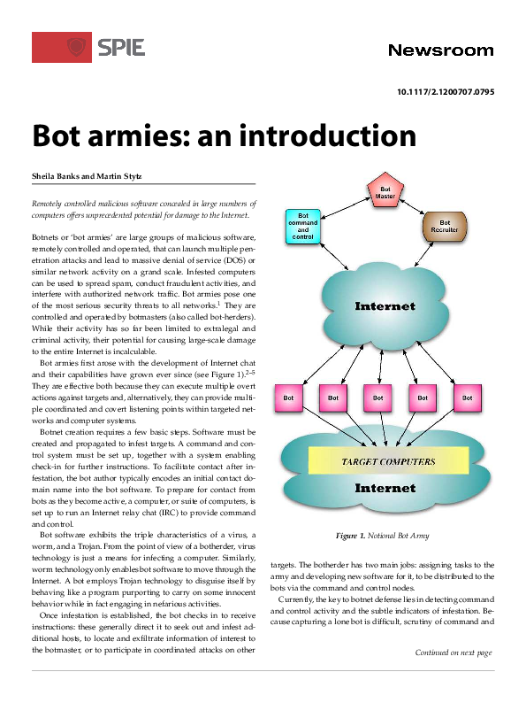 Pdf Bot Armies An Introduction Martin Stytz Academia Edu
