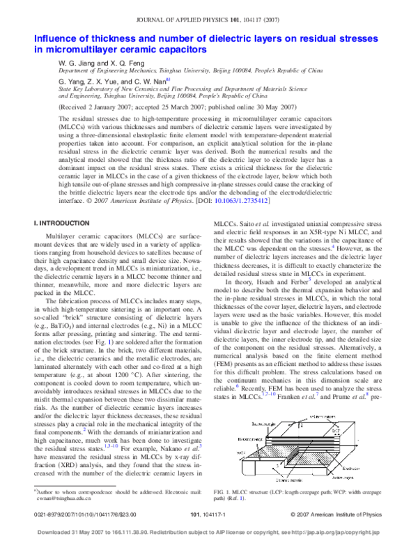 (PDF) Influence of thickness and number of dielectric layers on ...