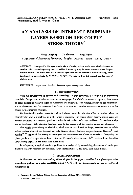 (PDF) An analysis of interface boundary layers based on the couple ...