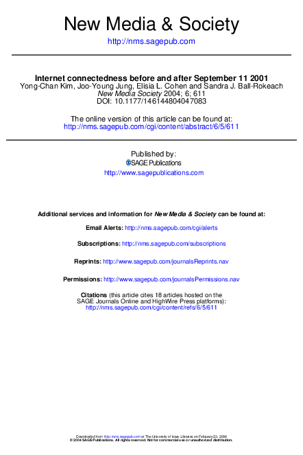 (PDF) Internet connectedness before and after September 11 2001