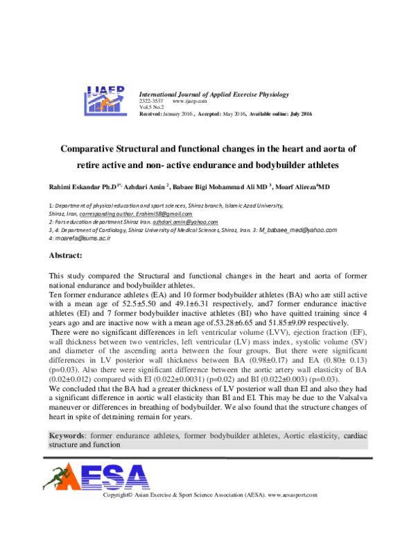 (PDF) Comparative Structural and functional changes in the heart and ...