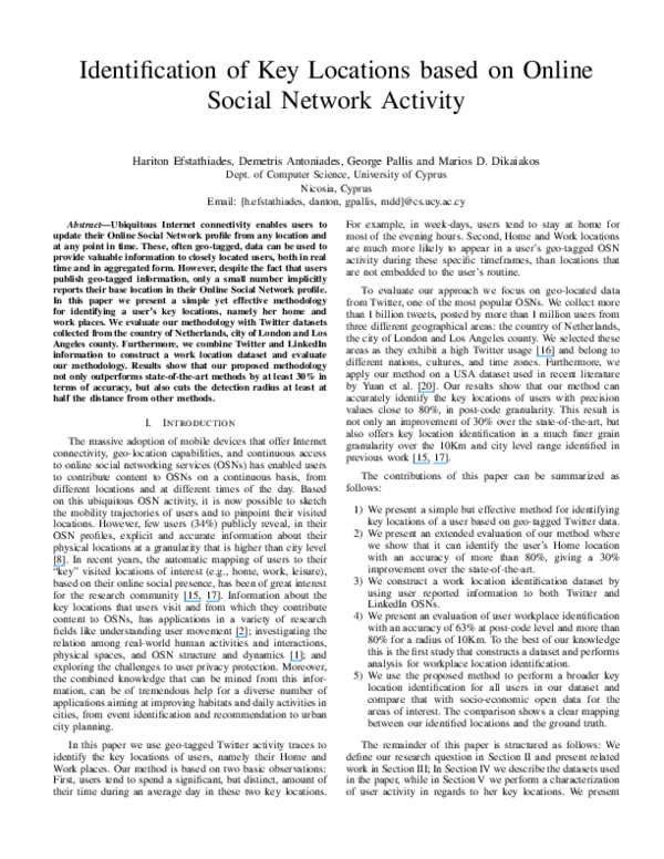 (PDF) Identification of Key Locations based on Online Social Network ...