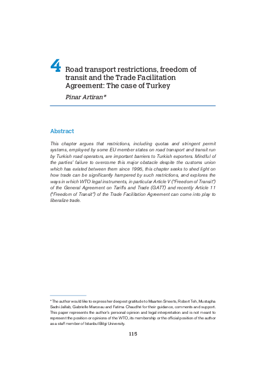 (PDF) Road transport restrictions, freedom of transit and the Trade ...