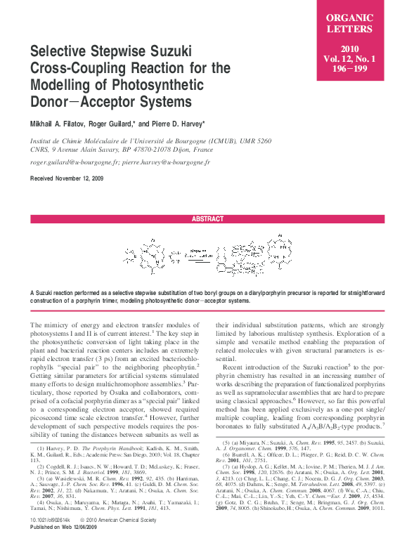 (PDF) Selective Stepwise Suzuki Cross-Coupling Reaction for the ...