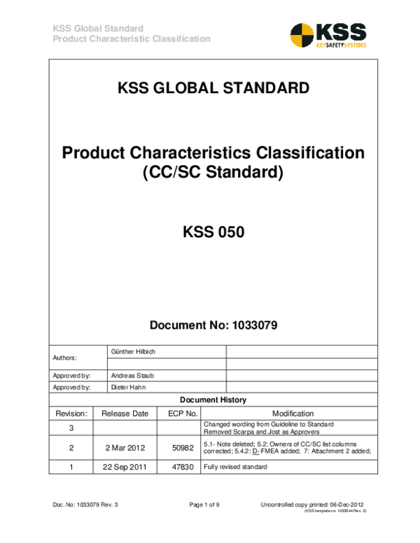 (PDF) KSS Global Standard Product Characteristic Classification Product