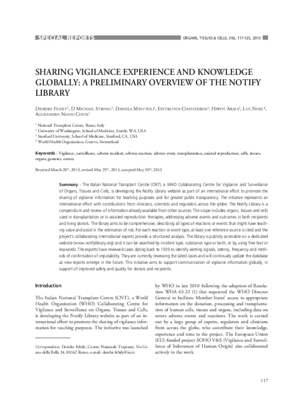 (PDF) Sharing vigilance experience and knowledge globally: a ...