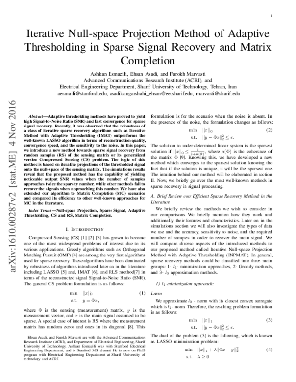 (PDF) Iterative Null-space Projection Method of Adaptive Thresholding ...