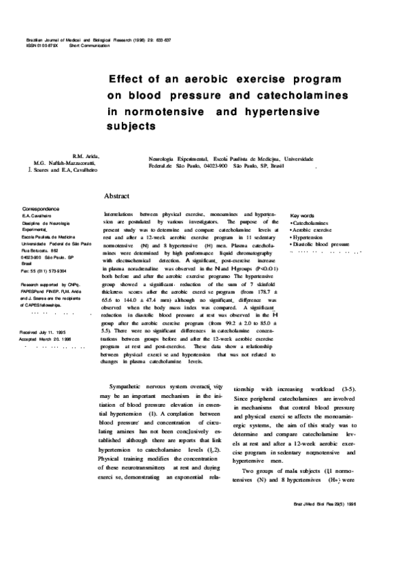 (PDF) Effect of an aerobic exercise program on blood pressure and ...