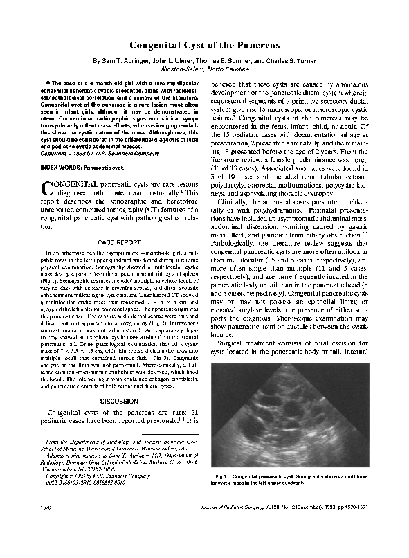 (PDF) A congenital cyst of the pancreas