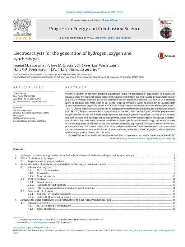 (PDF) Electrocatalysts for the generation of hydrogen, oxygen and ...