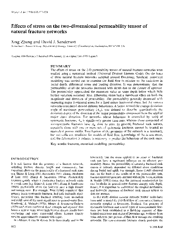 (PDF) Effects of stress on the two-dimensional permeability tensor of ...
