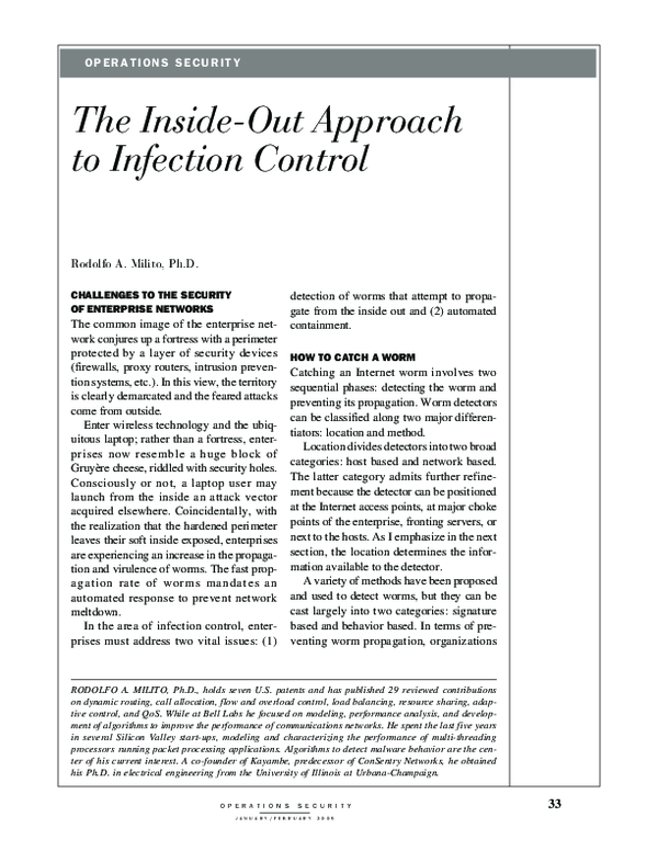 (PDF) The Inside-Out Approach to Infection Control