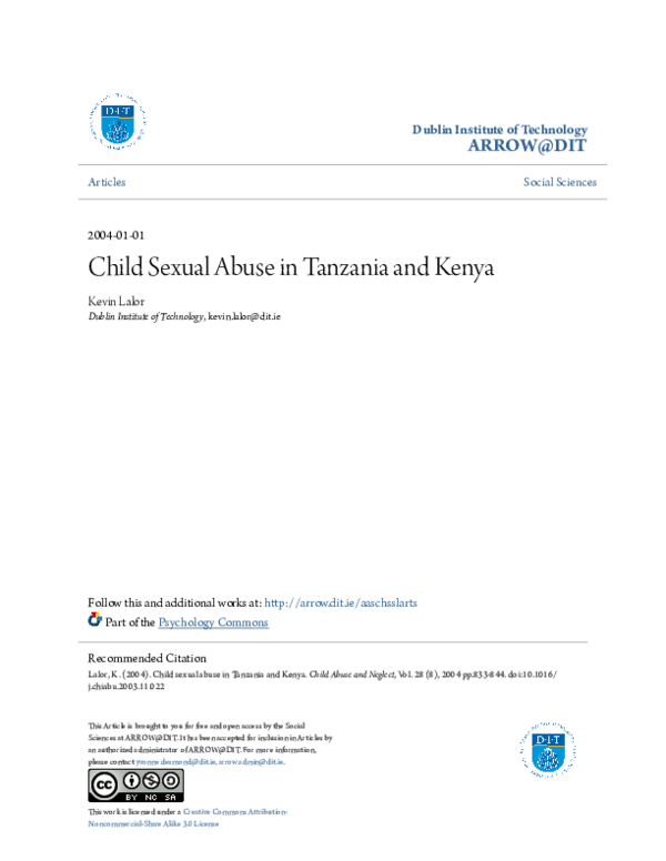 (PDF) Child sexual abuse in Tanzania and Kenya