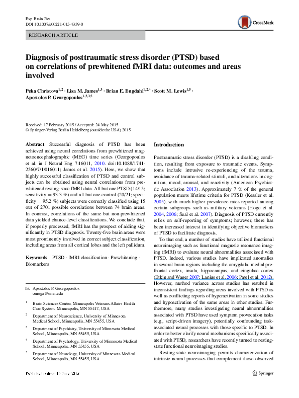 (PDF) Diagnosis of posttraumatic stress disorder (PTSD) based on ...