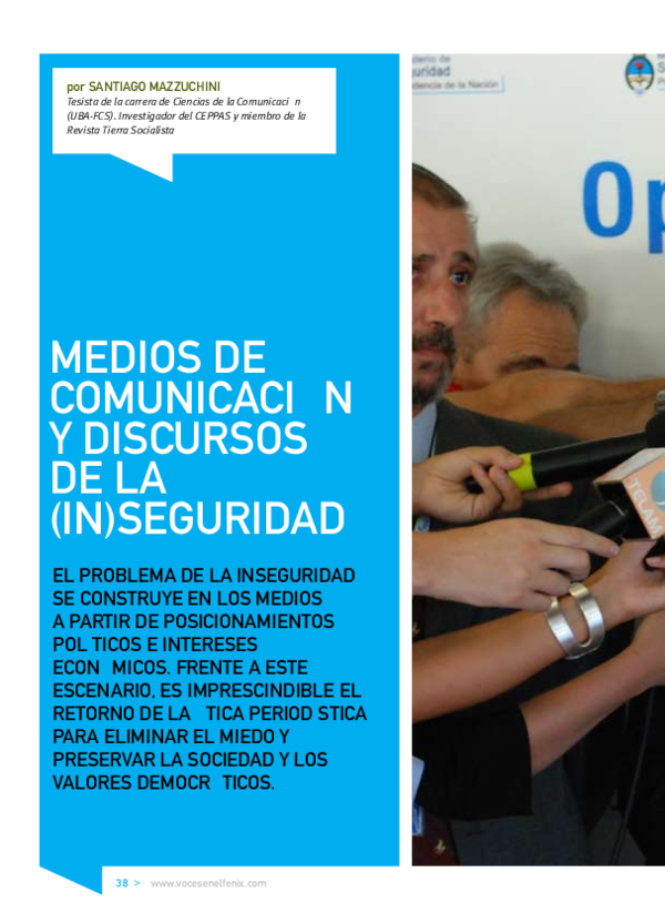 (PDF) Medios de comunicación y discursos de la (in)seguridad