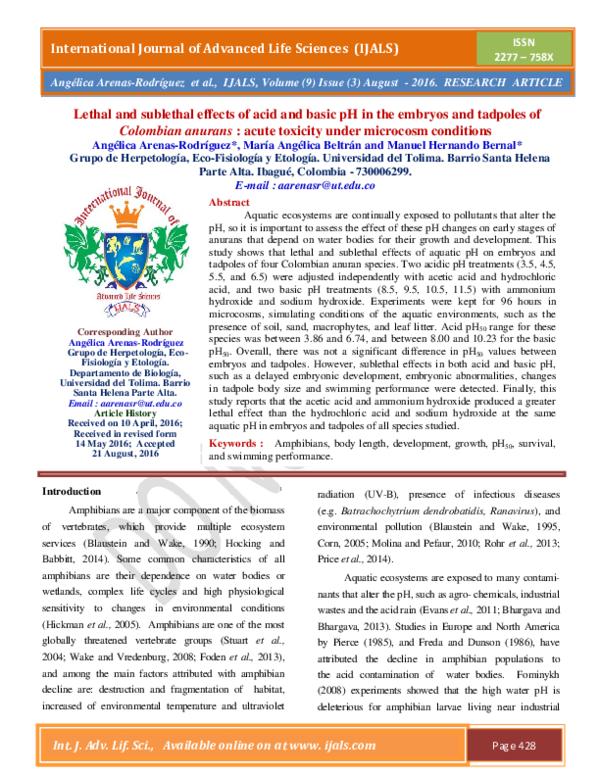 (PDF) Lethal and sublethal effects of acid and basic pH in the embryos ...