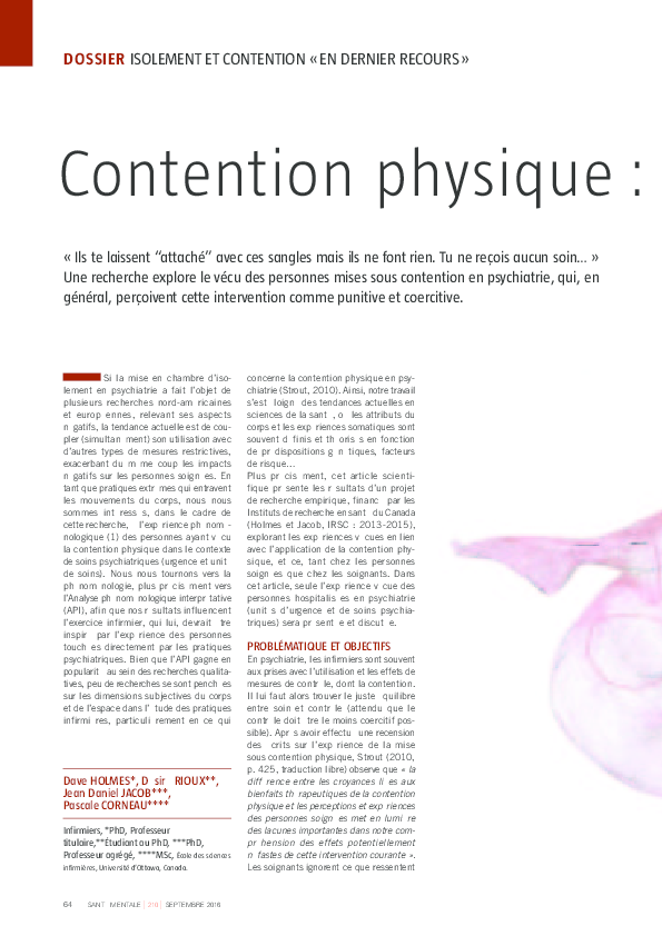 (PDF) Contention physique