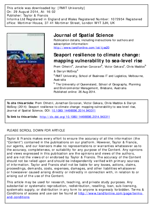 Pdf Seaport Resilience To Climate Change Mapping Vulnerability To