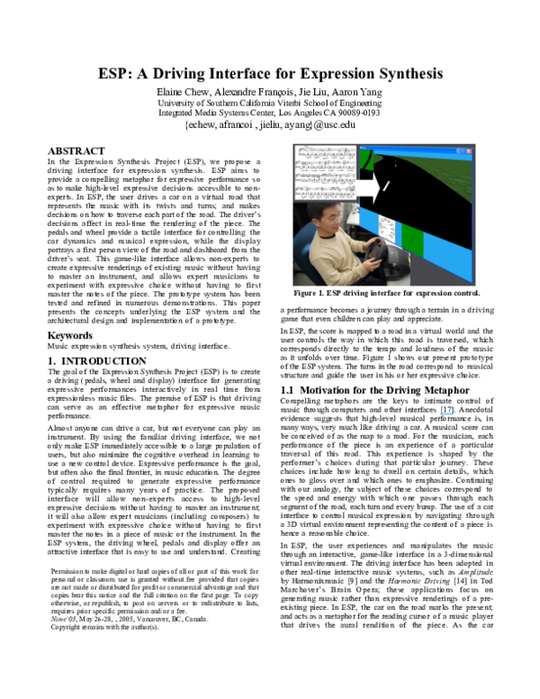 (PDF) ESP: a driving interface for Expression Synthesis