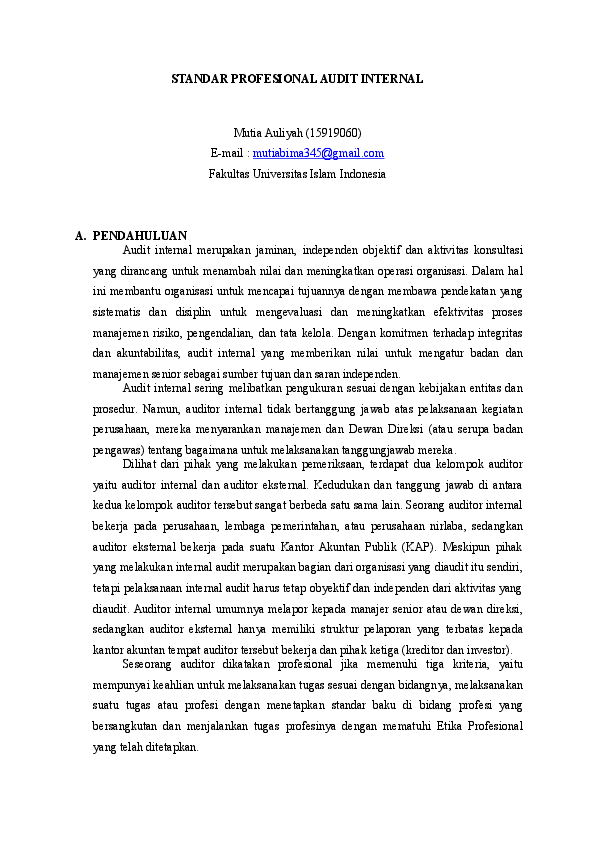 Doc Standar Profesional Audit Internal Docx