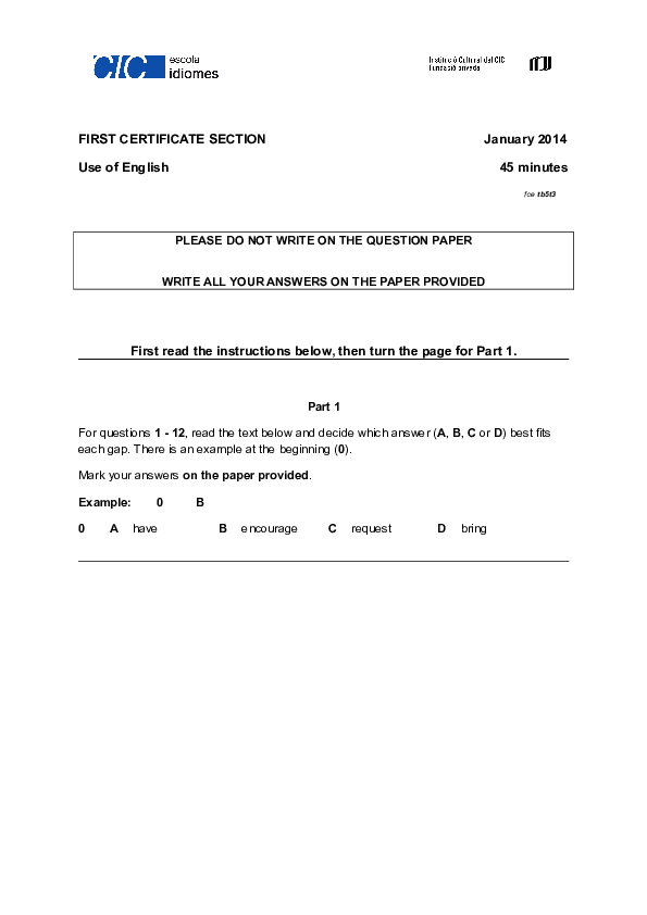 (DOC) PLEASE DO NOT WRITE ON THE QUESTION PAPER WRITE ALL YOUR ANSWERS ...