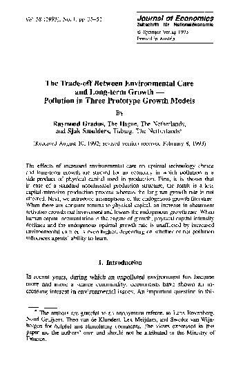 (PDF) The trade-off between environmental care and long-term growth ...