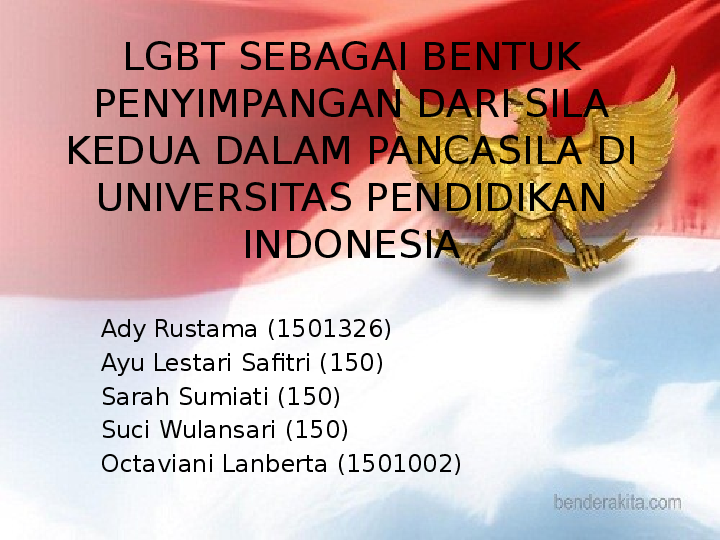 (PPT) LGBT SEBAGAI BENTUK PENYIMPANGAN DARI SILA KEDUA DALAM PANCASILA