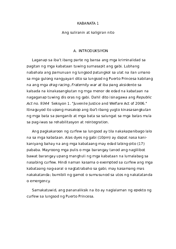 (DOC) Filipino Research KABANATA