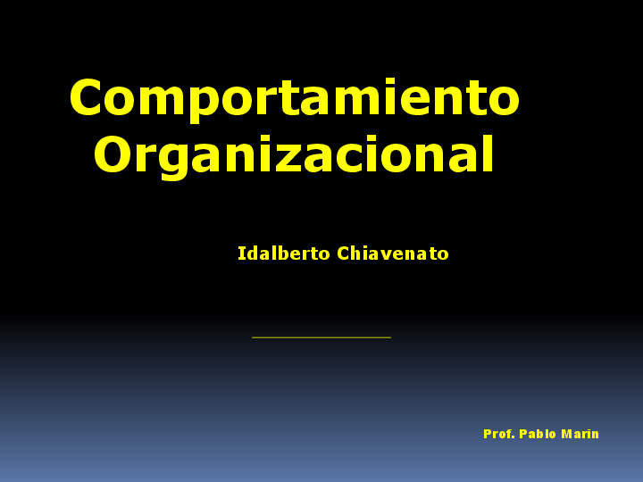(PDF) Comportamiento Organizacional Idalberto Chiavenato