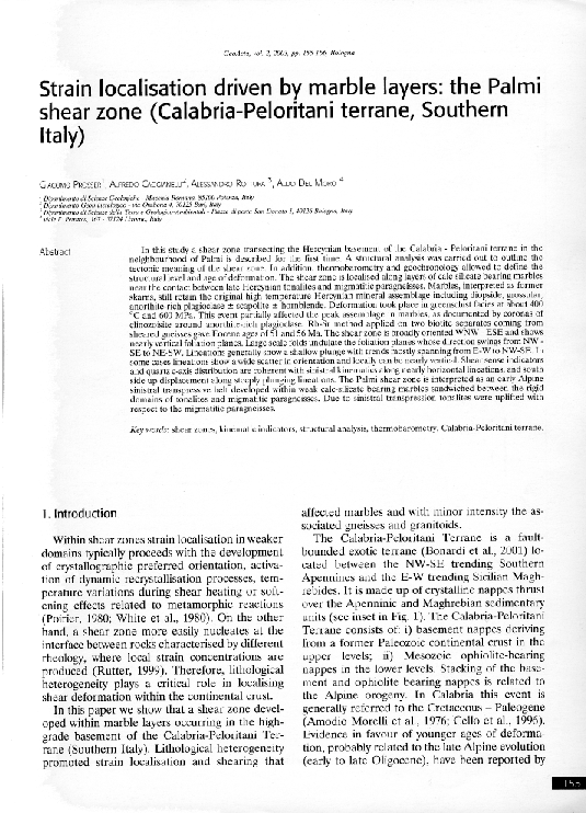 (PDF) Strain localisation driven by marble layers: the Palmi shear zone ...