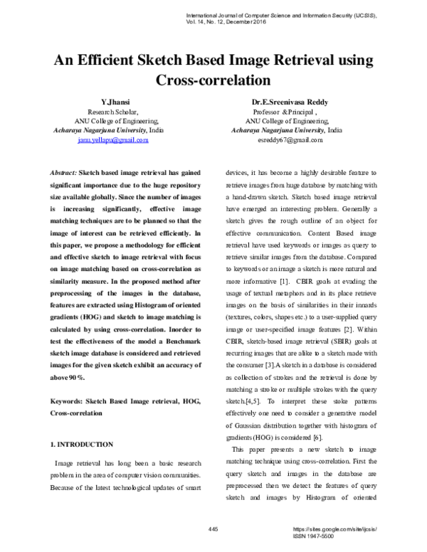 (PDF) An Efficient Sketch Based Image Retrieval using Cross-correlation