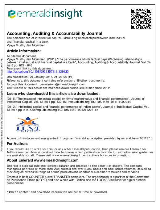 (PDF) Accounting, Auditing & Accountability Journal