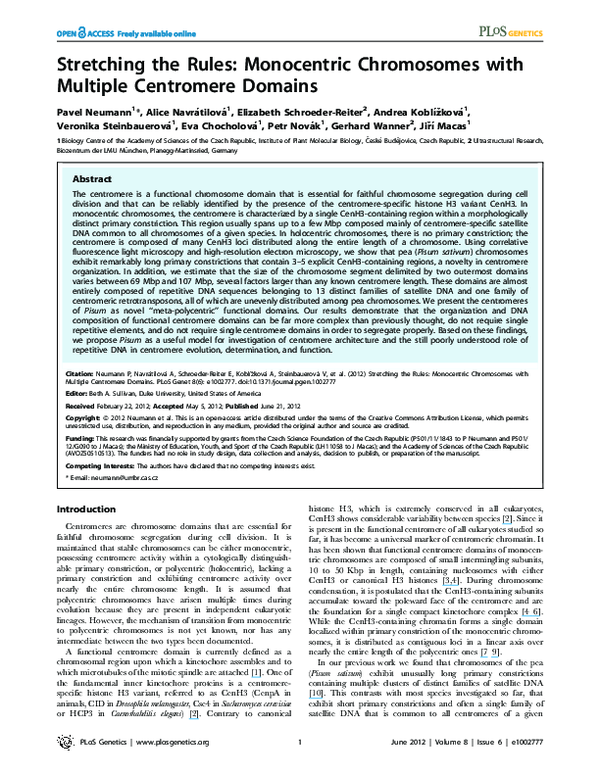 (PDF) Stretching the Rules: Monocentric Chromosomes with Multiple ...
