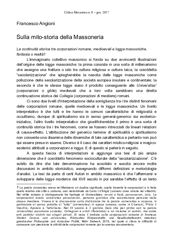 Massoni e datazione