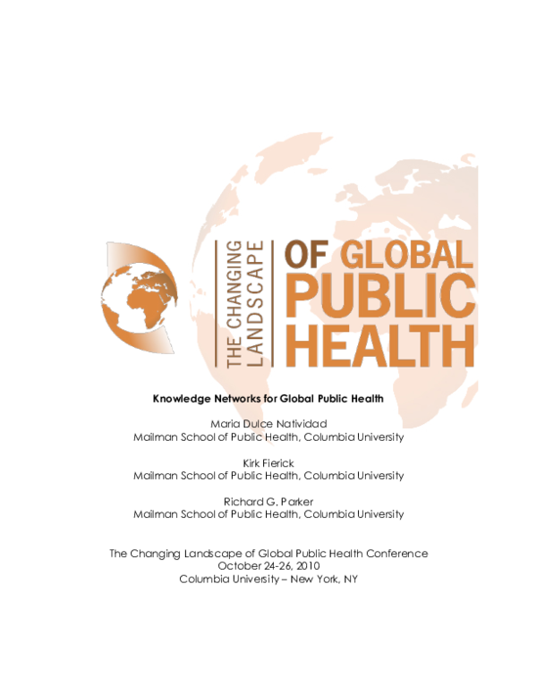 (PDF) Knowledge networks for global public health