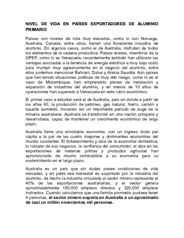 (DOC) NIVEL DE VIDA EN PAÍSES