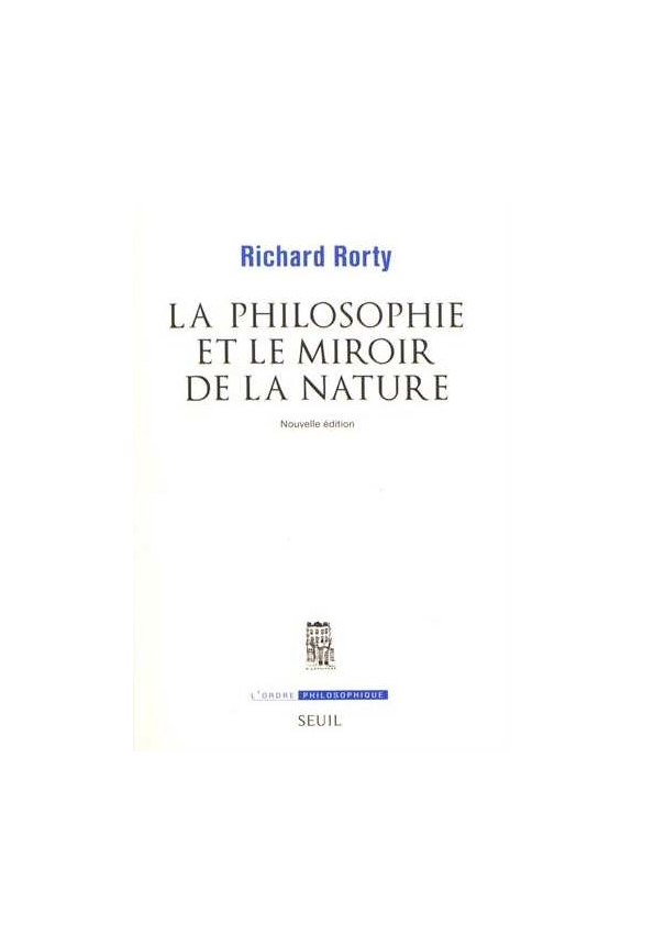 (PDF) La philosophie au miroir de Richard Rorty | Olivier Tinland ...