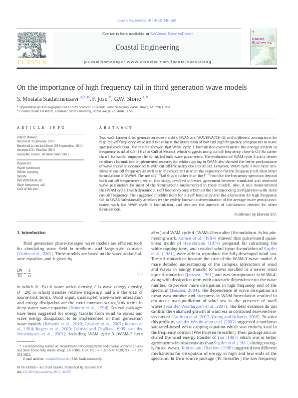 (PDF) On the importance of high frequency tail in third generation wave ...