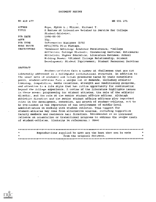 Student athlete literature review picture